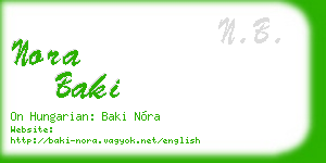 nora baki business card